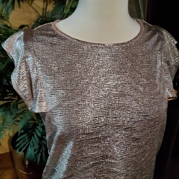 Glamorous Metallic Ruffle Sleeve Top - Picture 5 of 7